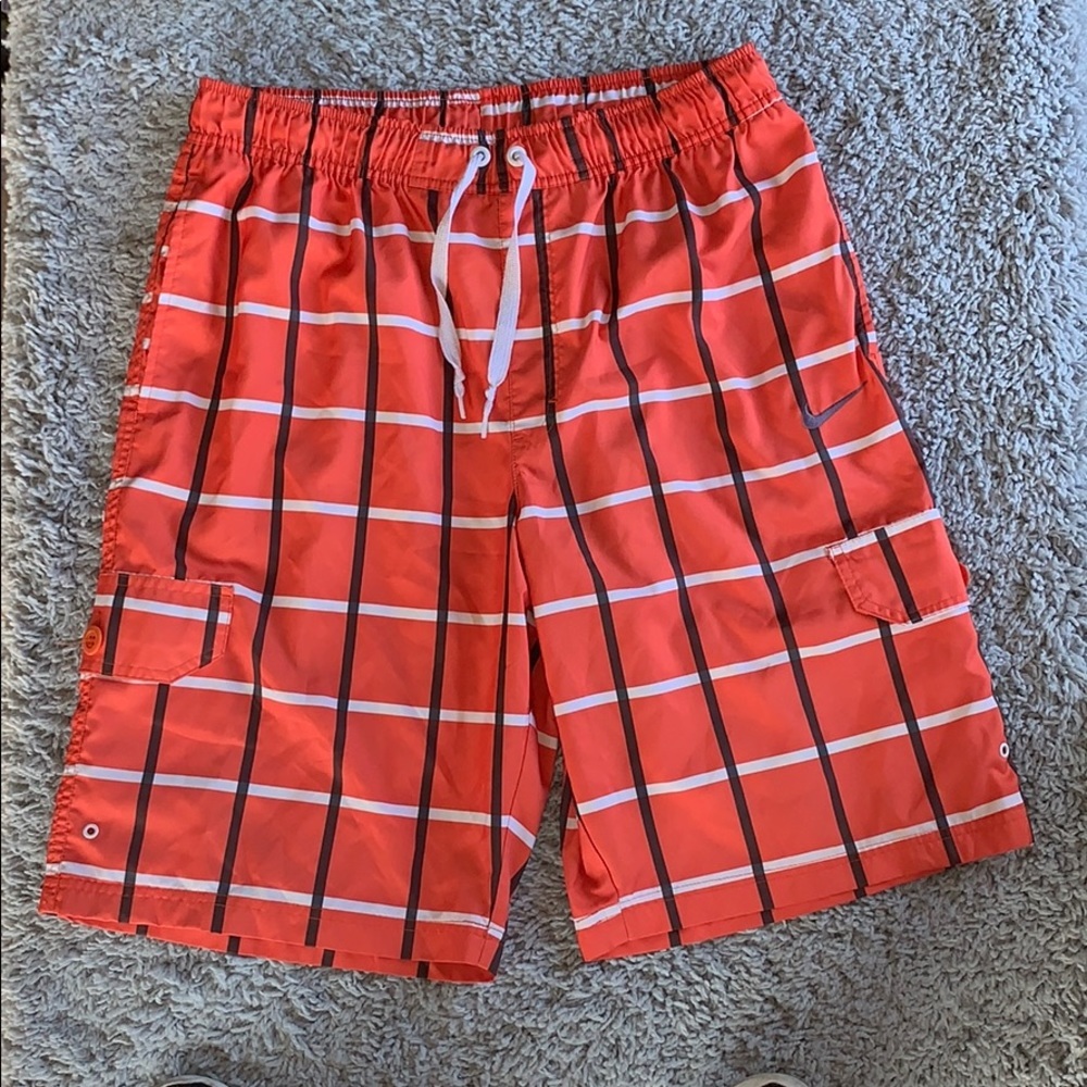 Nike‎ swim orange/white shorts